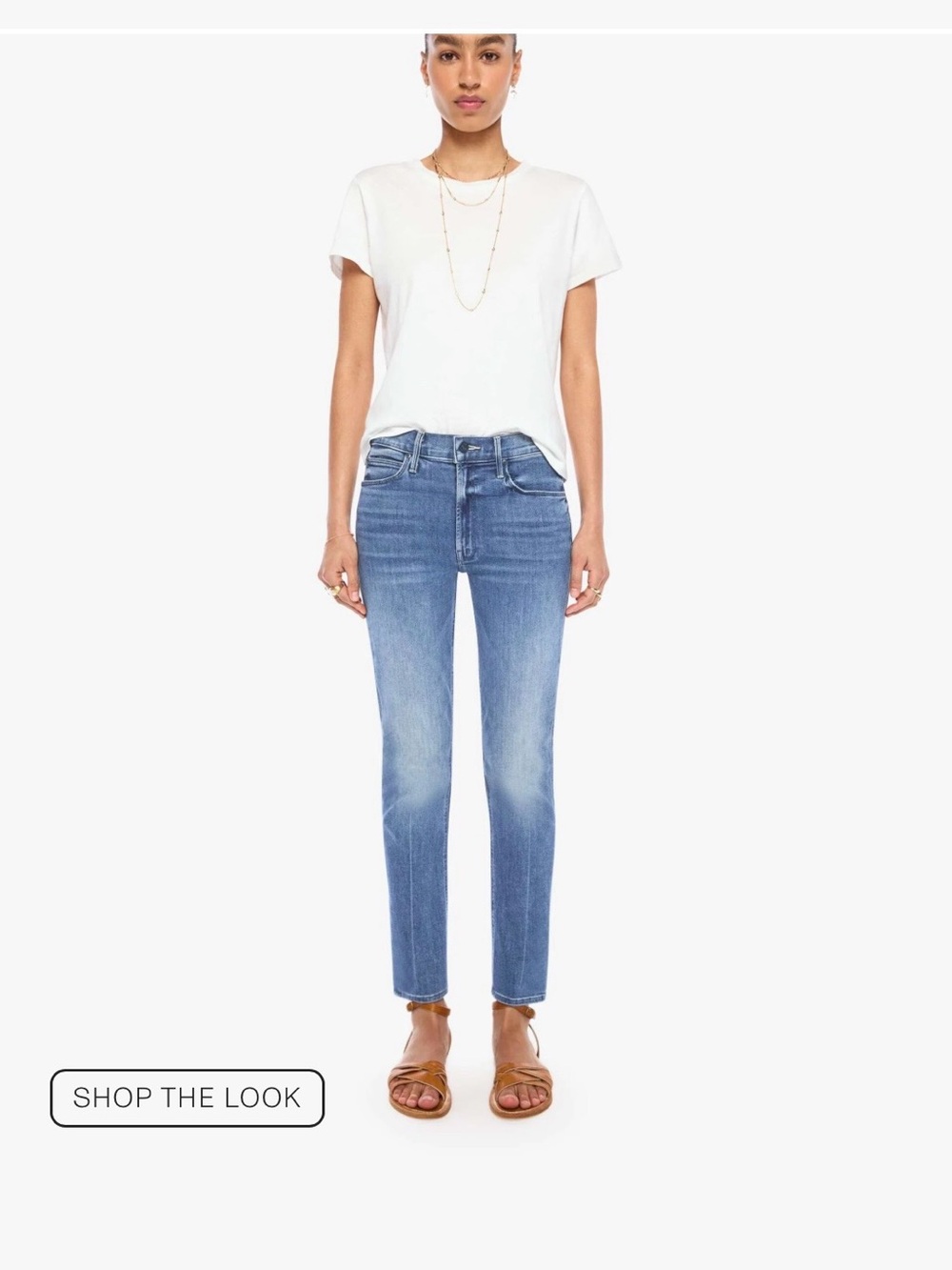 MOTHER the mid rise dazzler ankle Jeans - Light Blue Wash- limited addi